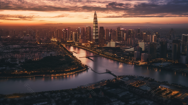 深圳湾人才公园傍晚景色,高清,摄影图,摄影图片,图片大全,摄影图免费下载